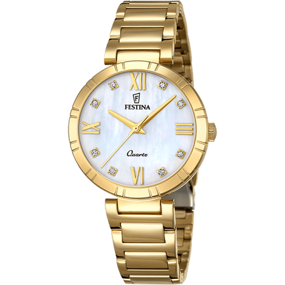 Festina Mademoiselle F16938/2 Damenuhr • Perlmutt-Zifferblatt • Mineralglas