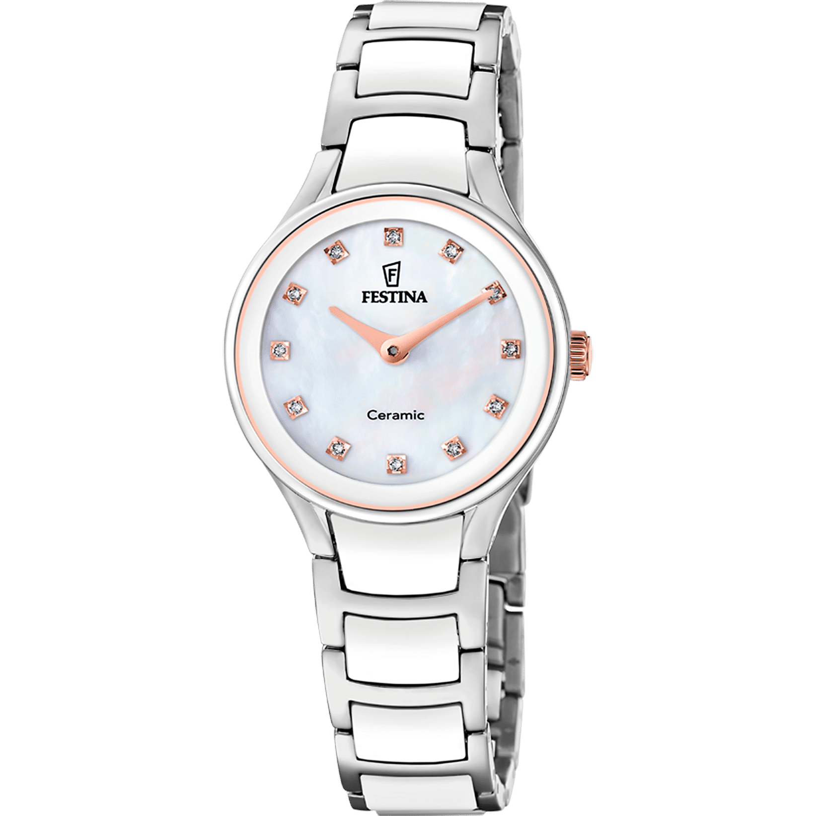 Festina F20752/8 Damenuhr Ceramic 31mm Weiß • Keramik-Armband • 5 ATM Wasserschutz
