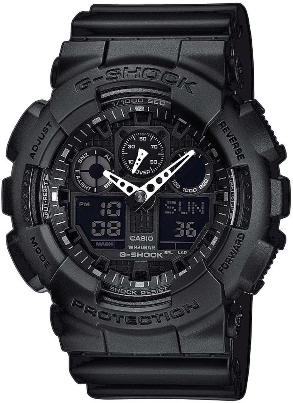 Casio G-Shock GA-100-1A1ER Montre Homme • Résistance extrême aux chocs • Étanche 20 bars