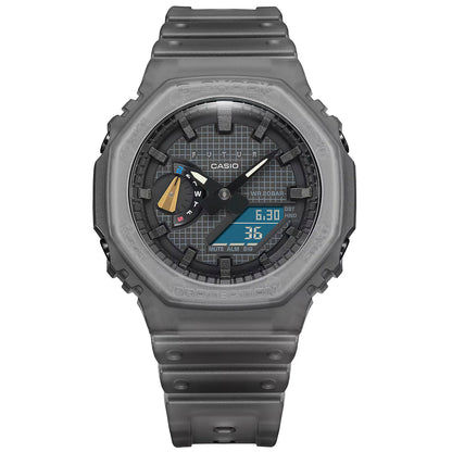 Casio G-SHOCK Herrenarmbanduhr in Grau, analoge Zeiger und digitales Display, Carbon-Optik