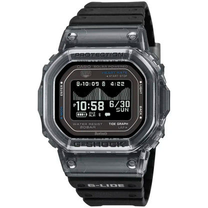 Casio G-Shock G-Lide Herren-Armbanduhr mit transparentem Armband und digitalem Display