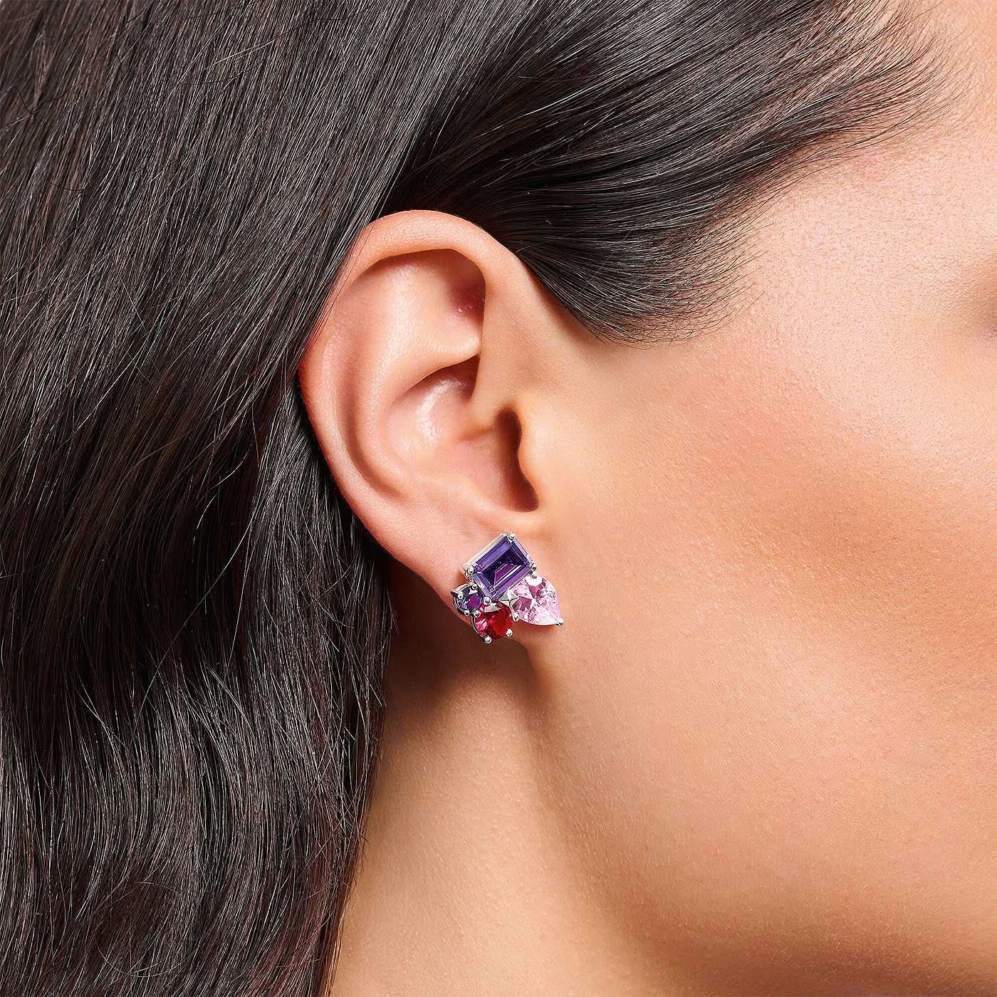 Boucles d'oreilles avec 4 pierres de zircon complexes - Thomas Sabo Modèle : H2275-477-7