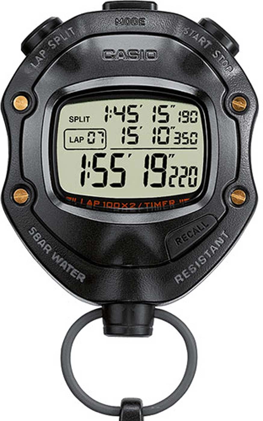 Chronomètre numérique Casio 6,4 cm plastique • Précision 1/1000s • Étanche
