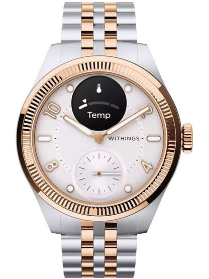 Hybrid-Smartwatch Withings ScanWatch Nova, bicolor Edelstahlband, rundes Zifferblatt