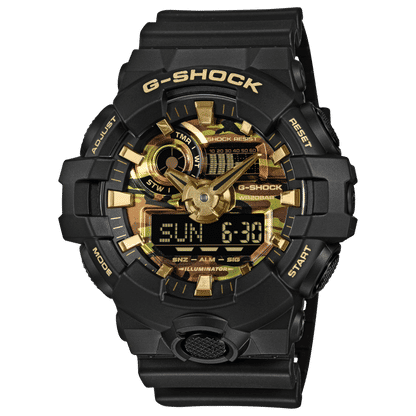 Casio G-Shock GA-700CF-1AER Herren Armbanduhr • Camouflage & Gold Design • 20 BAR Wasserdicht