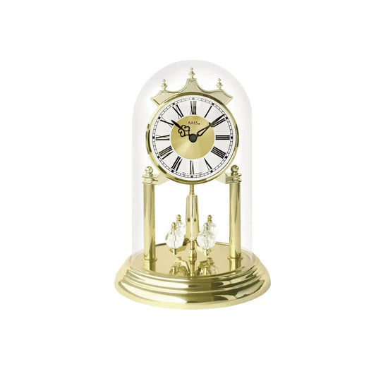 Horloge de table AMS Lina J1202 Dorée • Mouvement à quartz aspect laiton • Verre minéral