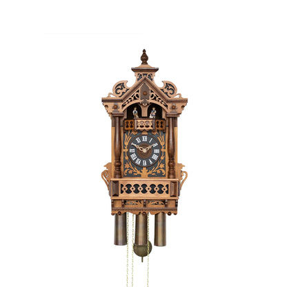 Rombach & Haas TRADITION 4501 Horloge Murale Bois (foncé) • Mouvement Mécanique 8 Jours • Horloge à Coucou Musicale avec Sonnerie à Râteau