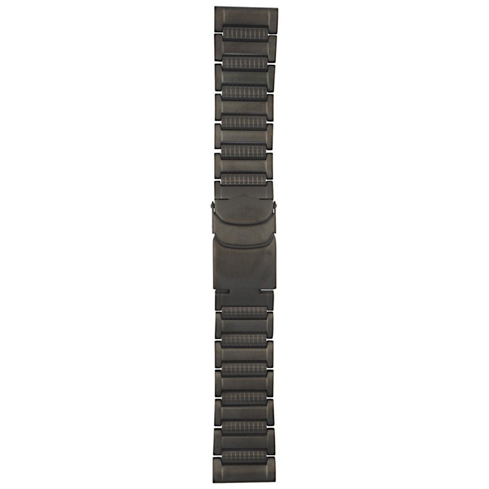 Schwarzes Edelstahl-Armband für Uhr, 22 mm Anschlussbreite, Glieder mit IP-Beschichtung.