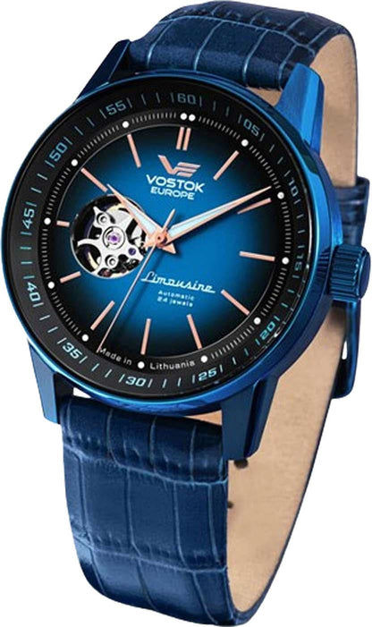 Montre Vostok Europe Gaz-14 Limousine NH38-560D681L pour homme • Automatique Open Heart • Verre de sécurité K1