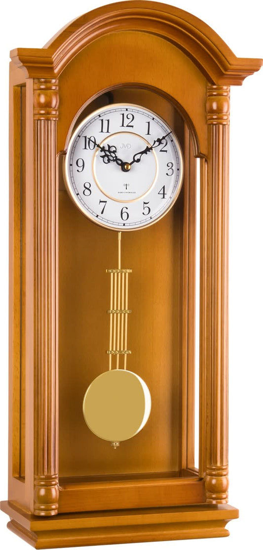 Horloge murale JVD 62,5x24x15 cm bois • Mouvement radio-piloté • Mélodie Westminster