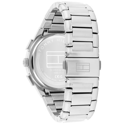 Tommy Hilfiger Armbanduhr Rückseite mit Edelstahlarmband und eingraviertem Gehäuse