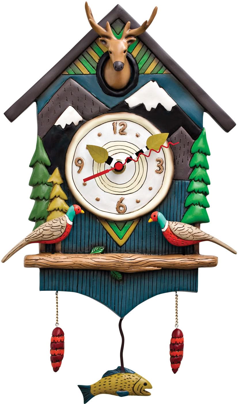 Horloge murale Allen Designs 38,1x22,86x7,62 cm plastique • Design artistique • Peint à la main