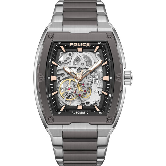 Police Skeletor PEWJL0072205 Herren Armbanduhr Schwarz • Automatikwerk • Tonneau-Gehäuse