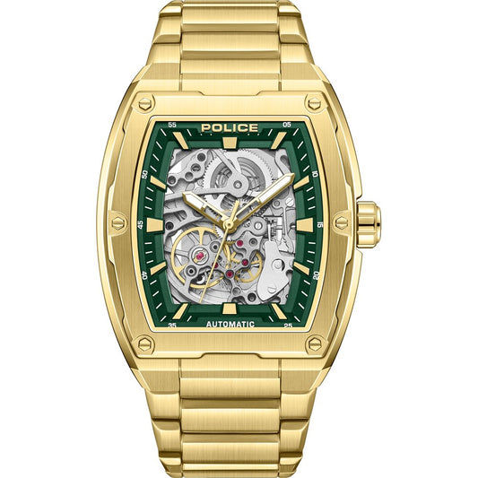 Police Skeletor PEWJL0072206 Herren Armbanduhr Gold • Automatikwerk • Skelett-Zifferblatt