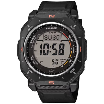 Casio Pro Trek Herrenarmbanduhr schwarz mit digitalem Display und Leuchtziffern