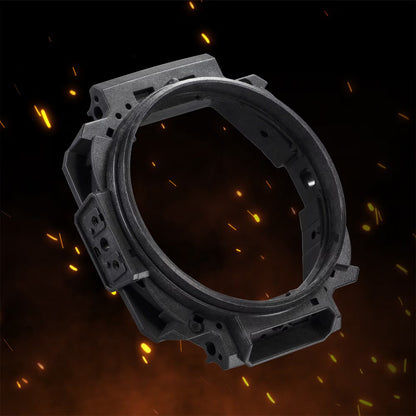 Herren-Armbanduhr-Lünette aus robustem Material, umgeben von Funken