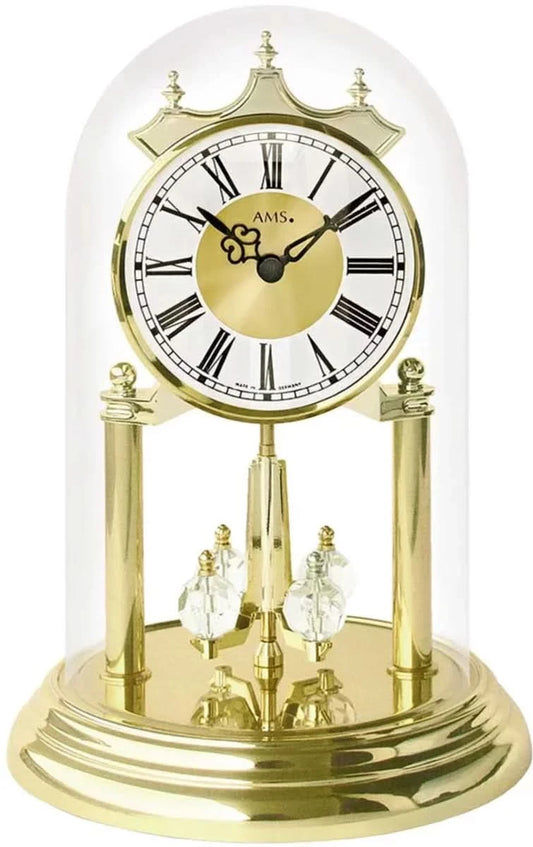 Pendule à poser AMS 23 cm laiton • Mouvement à quartz • Chiffres romains