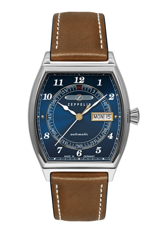 Zeppelin Metropolis 8360-3 Herren • Automatikwerk mit Sichtboden • Day-Date-Anzeige