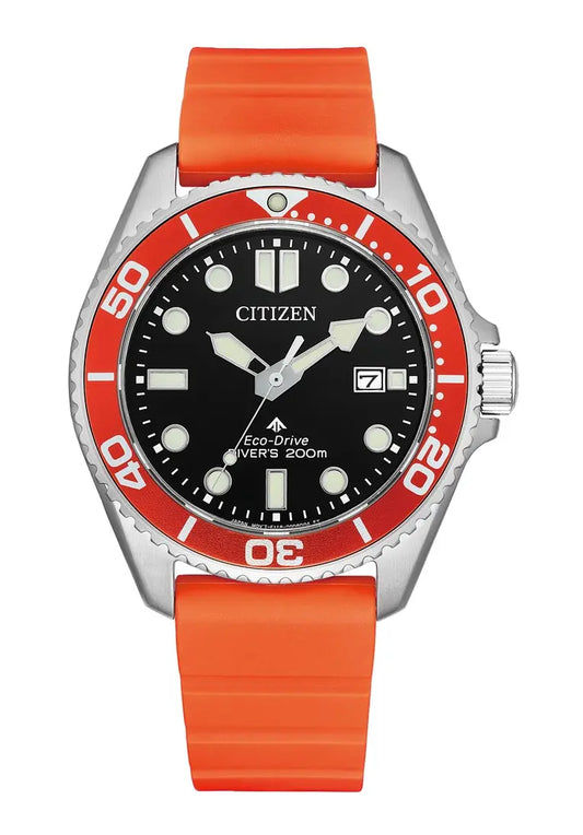 Citizen Promaster Marine BN0268-01E Herren Armbanduhr Schwarz/Orange • Saphirglas • Eco-Drive Solar