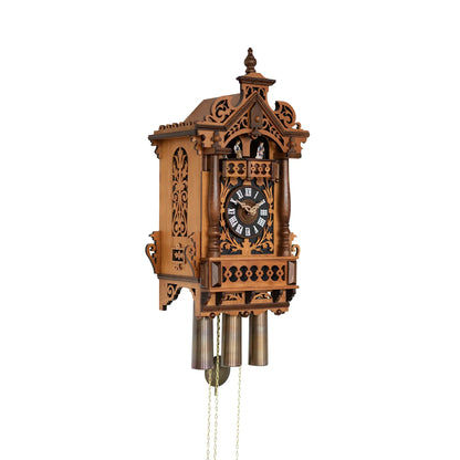Rombach & Haas TRADITION 4501 Horloge Murale Bois (foncé) • Mouvement Mécanique 8 Jours • Horloge à Coucou Musicale avec Sonnerie à Râteau