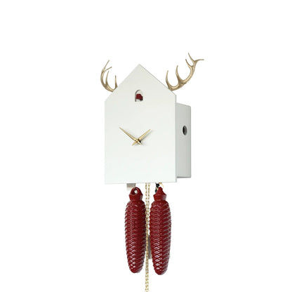 Rombach & Haas Style OD34HG-1/3 Horloge Murale Blanche • Mouvement Mécanique 8 Jours • Véritable Coucou de la Forêt-Noire