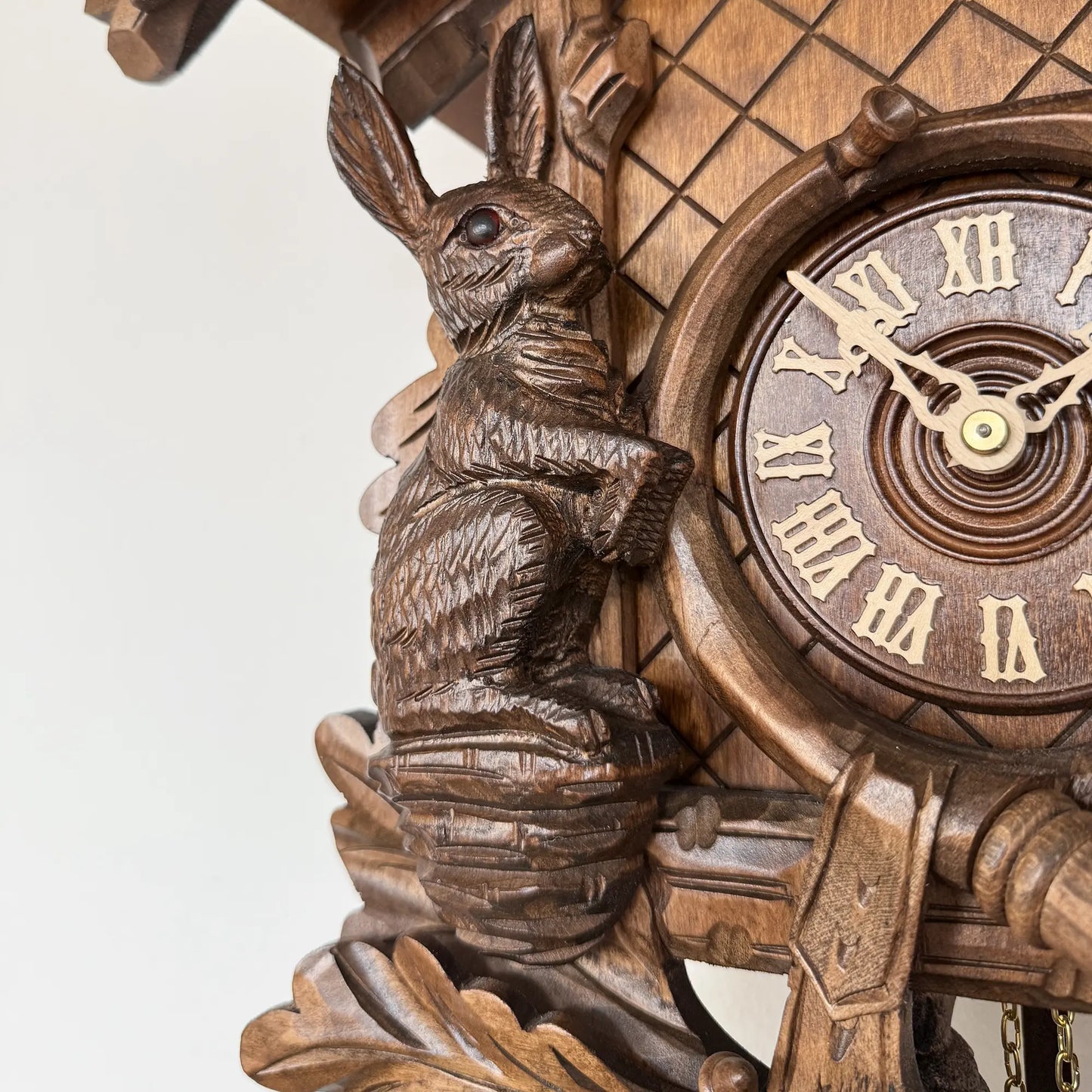 Rombach & Haas Tradition 3550-N Horloge Murale Bois (foncé) • Mouvement Mécanique 8 Jours • Coucou Forêt-Noire Sculpté à la Main