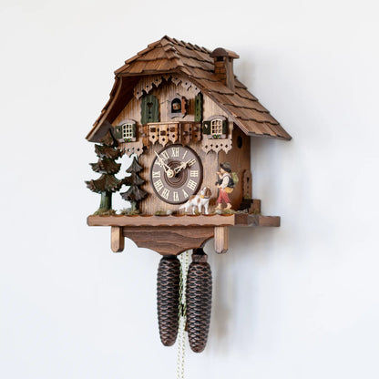 Rombach & Haas Tradition 3465 Horloge Murale Bois (foncé) • Mouvement Mécanique 8 Jours • Coucou Forêt-Noire Sculpté à la Main