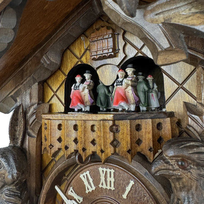 Rombach & Haas TRADITION 4550-N Horloge Murale Bois (foncé) • Mouvement Mécanique 8 Jours • Coucou Forêt-Noire Sculpté à la Main