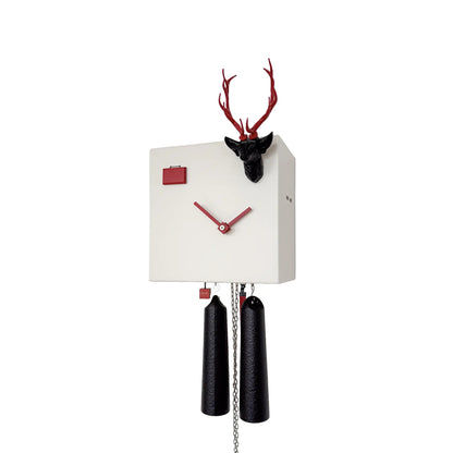 Rombach & Haas KUBUS CU34H-1/2 Horloge Murale Blanche • Mouvement Mécanique 8 Jours • Véritable Coucou de la Forêt-Noire