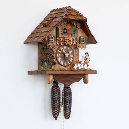 Rombach & Haas Tradition 3465 Horloge Murale Bois (foncé) • Mouvement Mécanique 8 Jours • Coucou Forêt-Noire Sculpté à la Main
