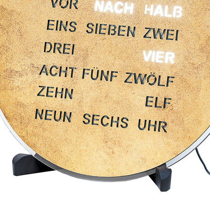 Horloge à mots AMS T1291 • Affichage de l'heure en toutes lettres • Aspect laiton vieilli