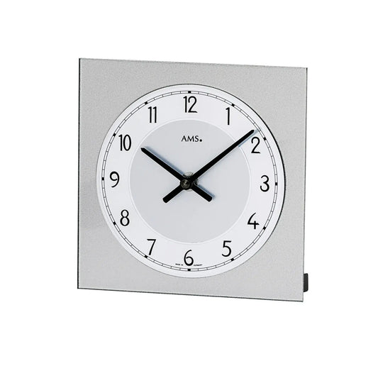 Horloge de table AMS T1248 argent • Mouvement à quartz • Verre minéral