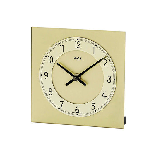Horloge de table AMS T1249 en laiton • Mouvement à quartz • Verre minéral