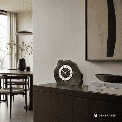 Zegar stołowy AMS Design T1104 • naturalny łupek • mechanizm kwarcowy