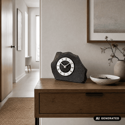Zegar stołowy AMS Design T1104 • naturalny łupek • mechanizm kwarcowy