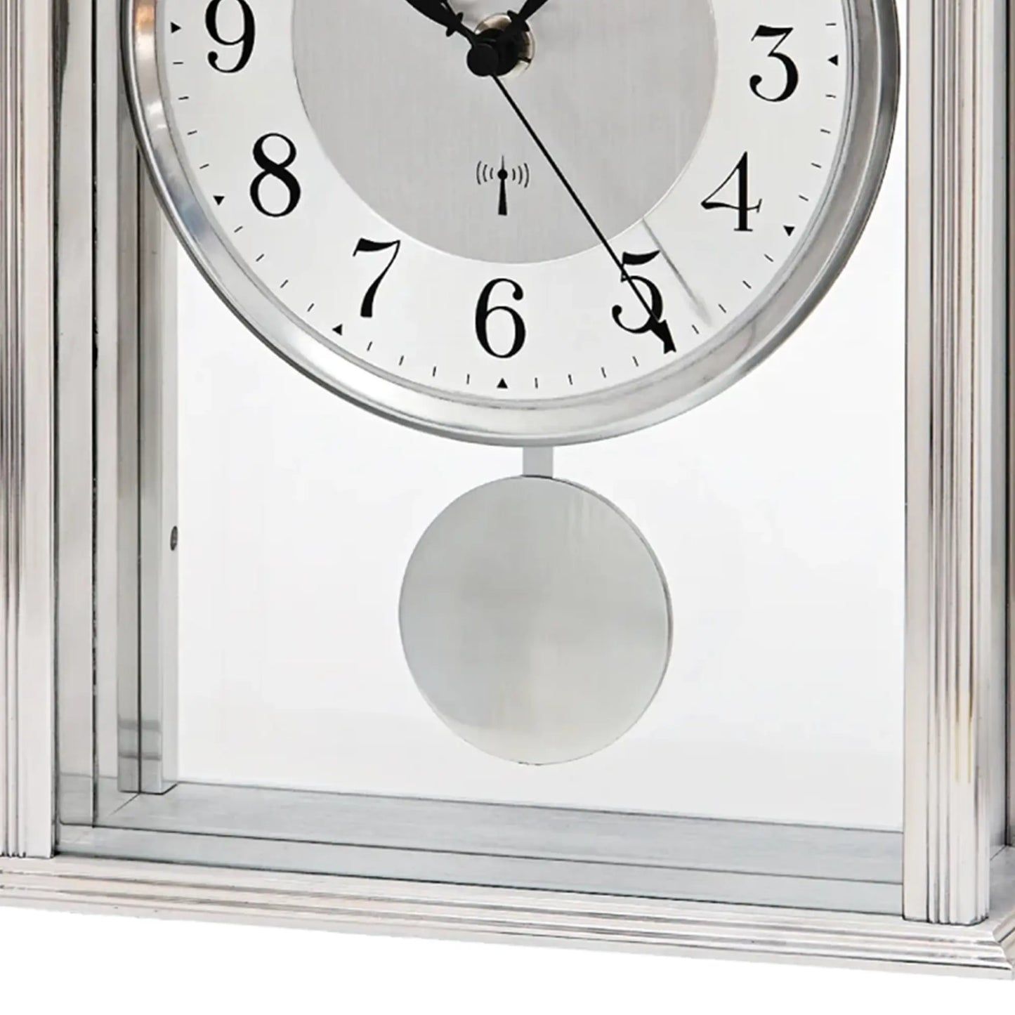 Horloge de table à pendule à quartz AMS F5190Q Argent • Mouvement à pendule à quartz • Boîtier en métal avec verre minéral