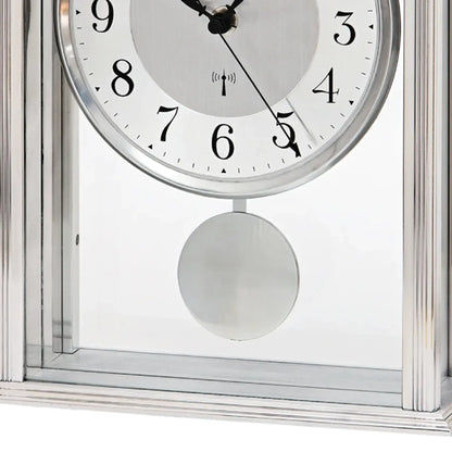 Horloge de table à pendule à quartz AMS F5190Q Argent • Mouvement à pendule à quartz • Boîtier en métal avec verre minéral