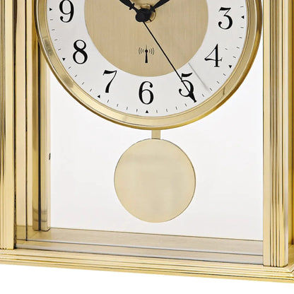 Horloge de table AMS Biel F5191 couleur laiton • Radio-pilotée • Chiffres arabes