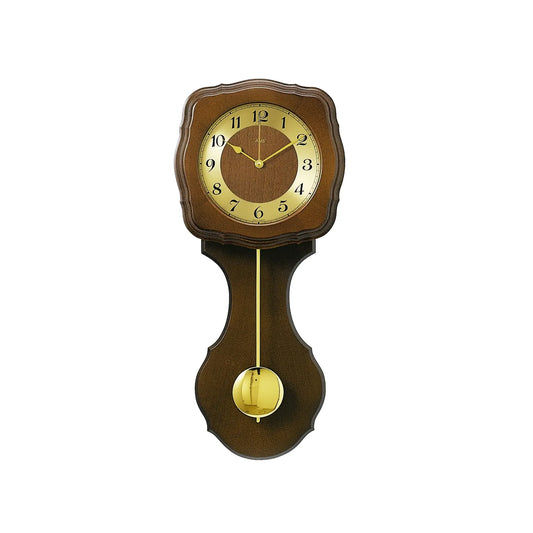 Horloge murale AMS F5162/1Q en noyer • Carillon Westminster/BimBam • Mouvement à pendule à quartz