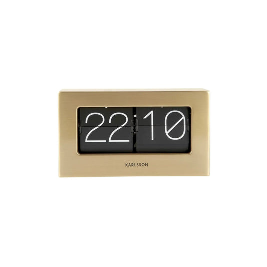 Horloge de table Karlsson Boxed Flip KA5620GD Or • Affichage à chiffres rabattables • Utilisation sur table et murale