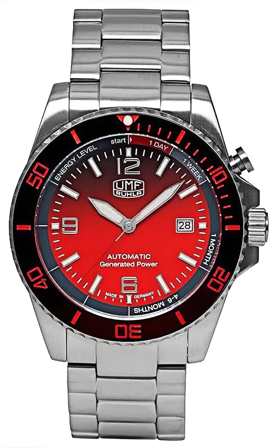 Montre pour homme UMF Ruhla Kinetic Sport Evolution 1072M-5 • Fabriquée en Allemagne • Verre saphir