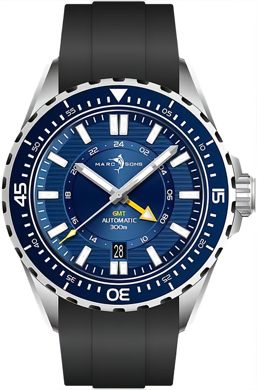 Montre homme Marc & Sons GMT II MSG-008-11 • Sellita SW330-2 • 30 ATM