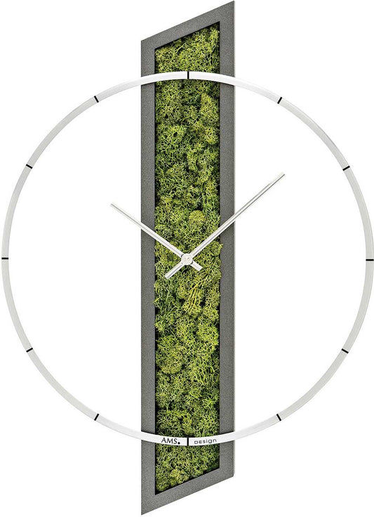 Horloge murale AMS 40x53x5 cm bois et métal • Design moderne • Mouvement à quartz précis