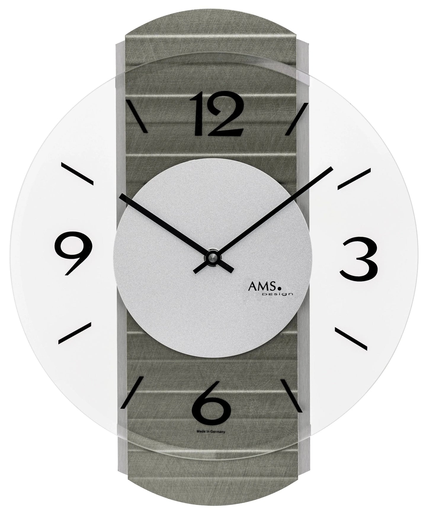 Horloge murale AMS • Bois & Aluminium • Design moderne • Mouvement à quartz précis