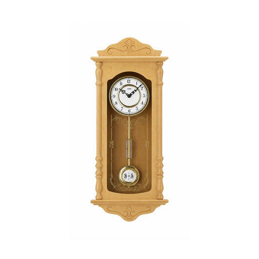 Horloge pendule à quartz AMS W7013/16, horloge murale en aulne • Carillon Westminster/Bim-Bam • Réduction nocturne du son