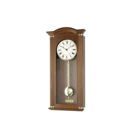 Horloge murale AMS W7014/1 en noyer • Carillon Westminster/Bim-Bam • Mouvement à quartz avec pendule