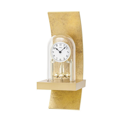 Horloge annuelle AMS W7443, horloge sur pied, or antique • Mouvement à pendule rotatif à quartz • Verre minéral