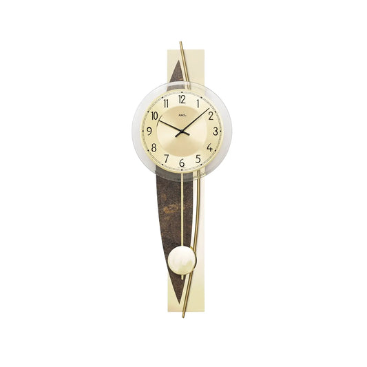 Horloge murale AMS Design W7453 • Mouvement à pendule à quartz • Détails en laiton