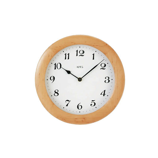 Horloge murale AMS W929/16 en aulne • Cadre en bois massif d'aulne • Verre minéral