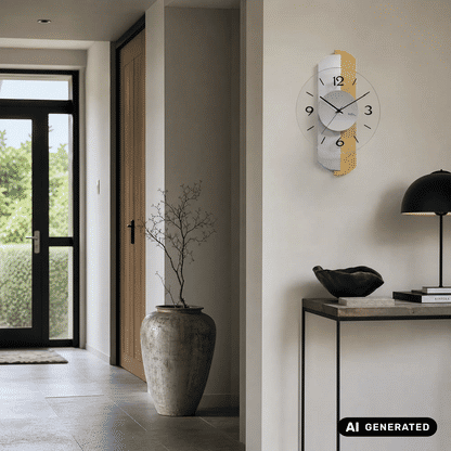 Zegar ścienny AMS W9209 Sonoma • Obudowa z drewna bukowego • Fasetowane szkło mineralne